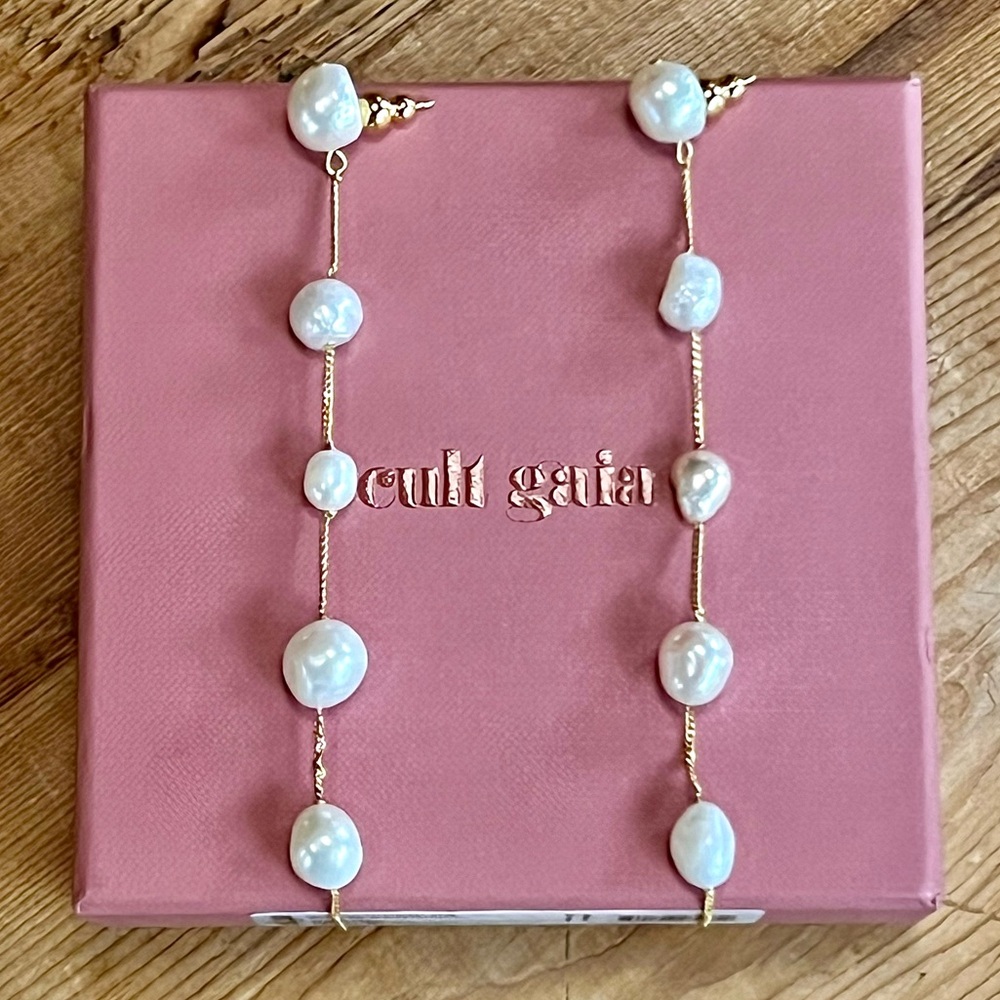 🌺🎉HP🎉🌺 NWT Cult Gaia Atum Freshwater Pearl Earrings - Picture 3 of 16